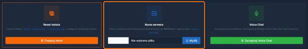 Wgrywanie ikony serwera w Narzędziach Minecraft