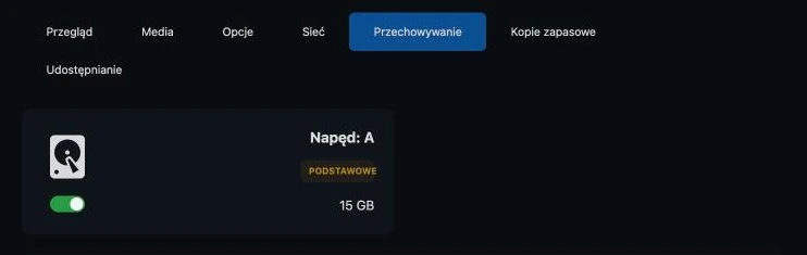 Zakładka Przechowywanie
