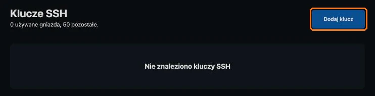 Lista kluczy SSH