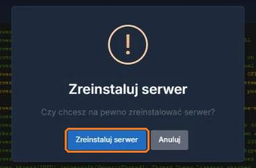 Potwierdzenie reinstalacji
