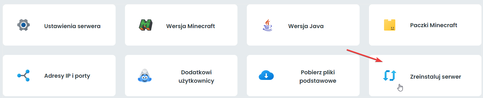 Reinstalacja serwera