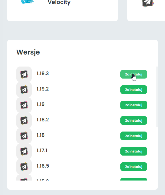 Wybór wersji Minecraft