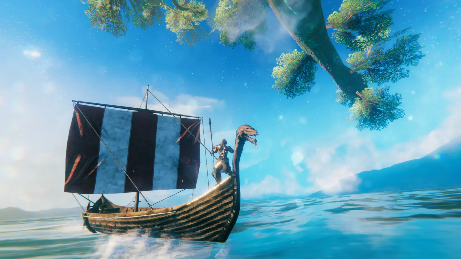 Drakkar pod gałęziami Yggdrasila